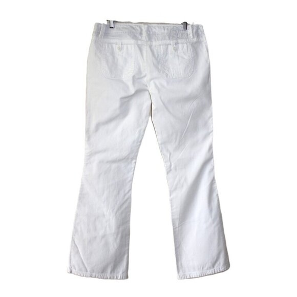 ROXY Retro Y2K Low Rise Flare Pants, Cotton Canvas Bell Bottoms in Crisp White - Picture 9 of 9